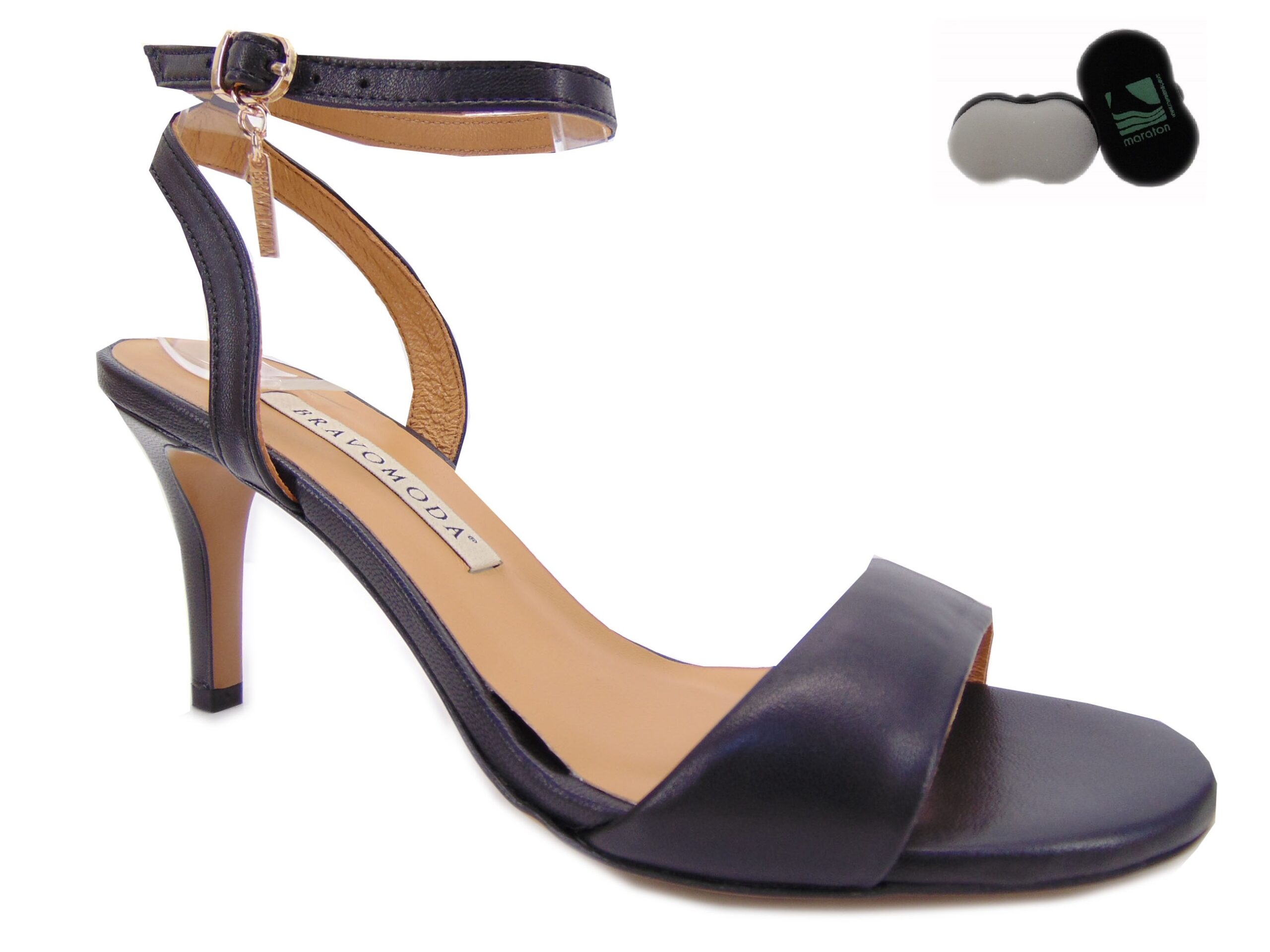 Czarne Sandały Bravo Moda 0176 Skóra Naturalna Czarne Sandały Bravo Moda 0176 Skóra Naturalna