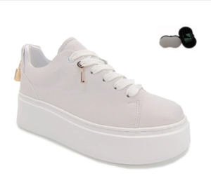 Skórzane Sneakersy Carinii B9580/B9507 na platformie biały